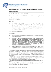Determination of Merger Notification M/10/045