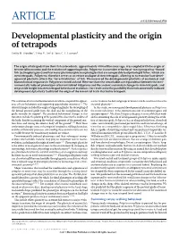 Developmental Plasticity and the Origin of Tetrapods