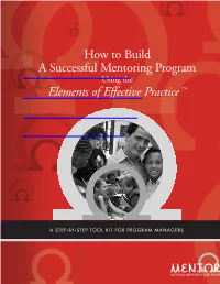 How to Build a Successful Mentoring Program Elements of Effective