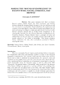 Making the “Round of Knowledge” in Bacon's Wake: Naudé, Comenius, and Browne1