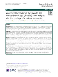 Movement Behavior of the Monito Del Monte (Dromiciops Gliroides): New Insights Into the Ecology of a Unique Marsupial Lida M
