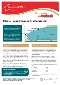 Pilbara – Population and Health Snapshot