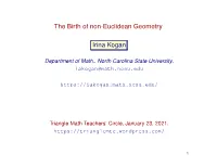 The Birth of Non-Euclidean Geometry