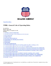 UPRR - General Code of Operating Rules