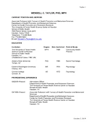 Wendell C. Taylor, Phd, Mph