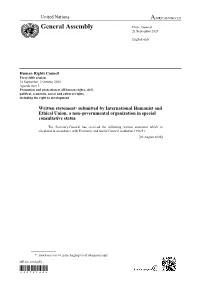 Written Statement* Submitted by International Humanist and Ethical Union, a Non-Governmental Organization in Special Consultative Status