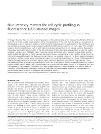Blue Intensity Matters for Cell Cycle Profiling in Fluorescence DAPI