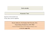 Draft Schedule