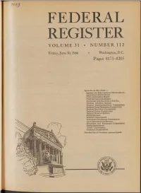 Federal Register Volume 31 • Number 112