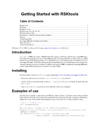 Getting Started with Rsktools