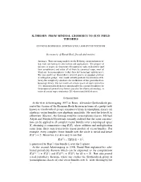 K-Theory: from Minimal Geodesics to Susy Field Theories