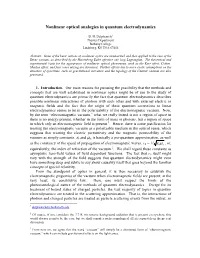 Nonlinear Optical Analogies in Quantum Electrodynamics