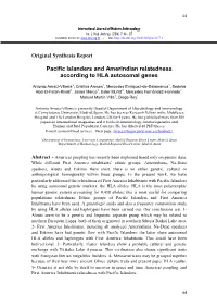 Pacific Islanders and Amerindian Relatedness According to HLA Autosomal Genes
