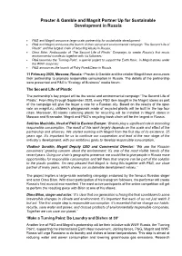 Procter & Gamble and Magnit Partner up for Sustainable Development In