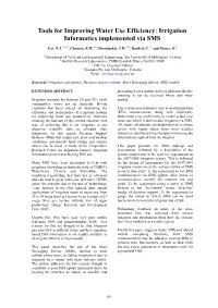 Tools for Improving Water Use Efficiency: Irrigation Informatics Implemented Via SMS