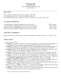 Yisha Xiang, Ph.D. Assistant Professor Department of Industrial Engineering Lamar University