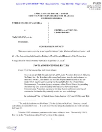1 the Only Defendant Named in Count 25 Is the Defendant Mcwane. However, Several Defendants Are Named in Count 1. It Is Not Cl