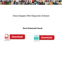 Does Seagate Offer Diagnostic Software