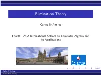 Elimination Theory