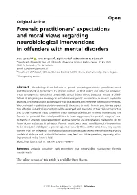 Forensic Practitioners' Expectations and Moral Views Regarding