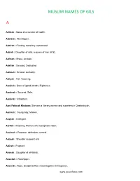 Muslim Names of Gils A
