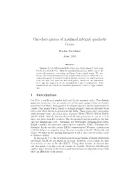 One-Class Genera of Maximal Integral Quadratic Forms