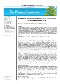 Response of Nitrogen and Phosphorus on Pointed Gourd