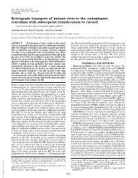Retrograde Transport of Mutant Ricin to the Endoplasmic Reticulum with Subsequent Translocation to Cytosol (Ricin͞toxin͞translocation͞retrograde Transport͞sulfation)
