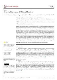 Synovial Sarcoma: a Clinical Review
