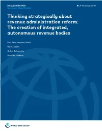 The Creation of Integrated, Autonomous Revenue Bodies