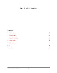 10. Orders and Ω1