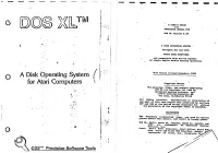 A Disk Qperqtißg Spsterrl for Atari Compvters
