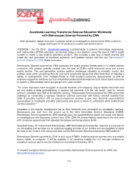 Accelerate Learning Transforms Science Education Worldwide with Stemscopes Science Powered by CNN
