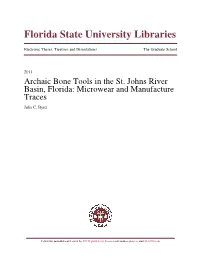 Archaic Bone Tools in the St. Johns River Basin, Florida: Microwear and Manufacture Traces Julia C