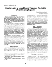 Biochemistry of Lean Muscle Tissue As Related to Water-Holding Capacity Riette L.J.M