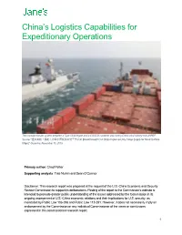 China's Logistics Capabilities for Expeditionary Operations