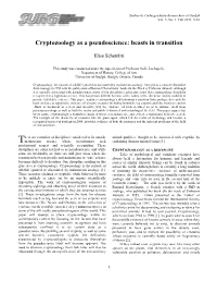 Cryptozoology As a Pseudoscience: Beasts in Transition