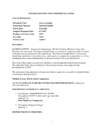 Document Type: Sources Sought Solicitation Number