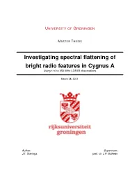 Investigating Spectral Flattening of Bright Radio Features in Cygnus A