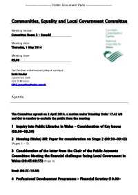 (Public Pack)Agenda Document for Communities, Equality and Local