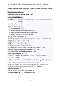 The Way in Which Large Organisations Conduct Private Prosecutions; RSPCA