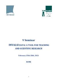 V Seminar INVALSIDATA:A TOOL for TEACHING