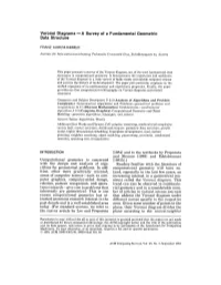 Voronoi Diagrams--A Survey of a Fundamental Geometric Data Structure