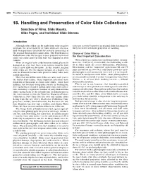 18. Handling and Preservation of Color Slide Collections