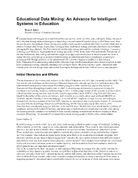 Educational Data Mining: an Advance for Intelligent Systems in Education