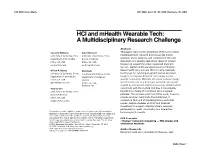 HCI and Mhealth Wearable Tech: a Multidisciplinary Research Challenge