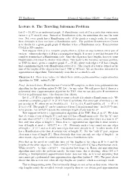 Lecture 8: the Traveling Salesman Problem