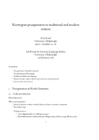 Norwegian Preaspiration in Traditional and Modern Sources