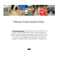 Ottawa Food Action Plan Is a Community Response to Local Food Issues and Concerns