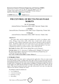 Pid Control of Rectilinear Snake Robots